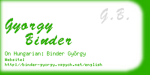 gyorgy binder business card